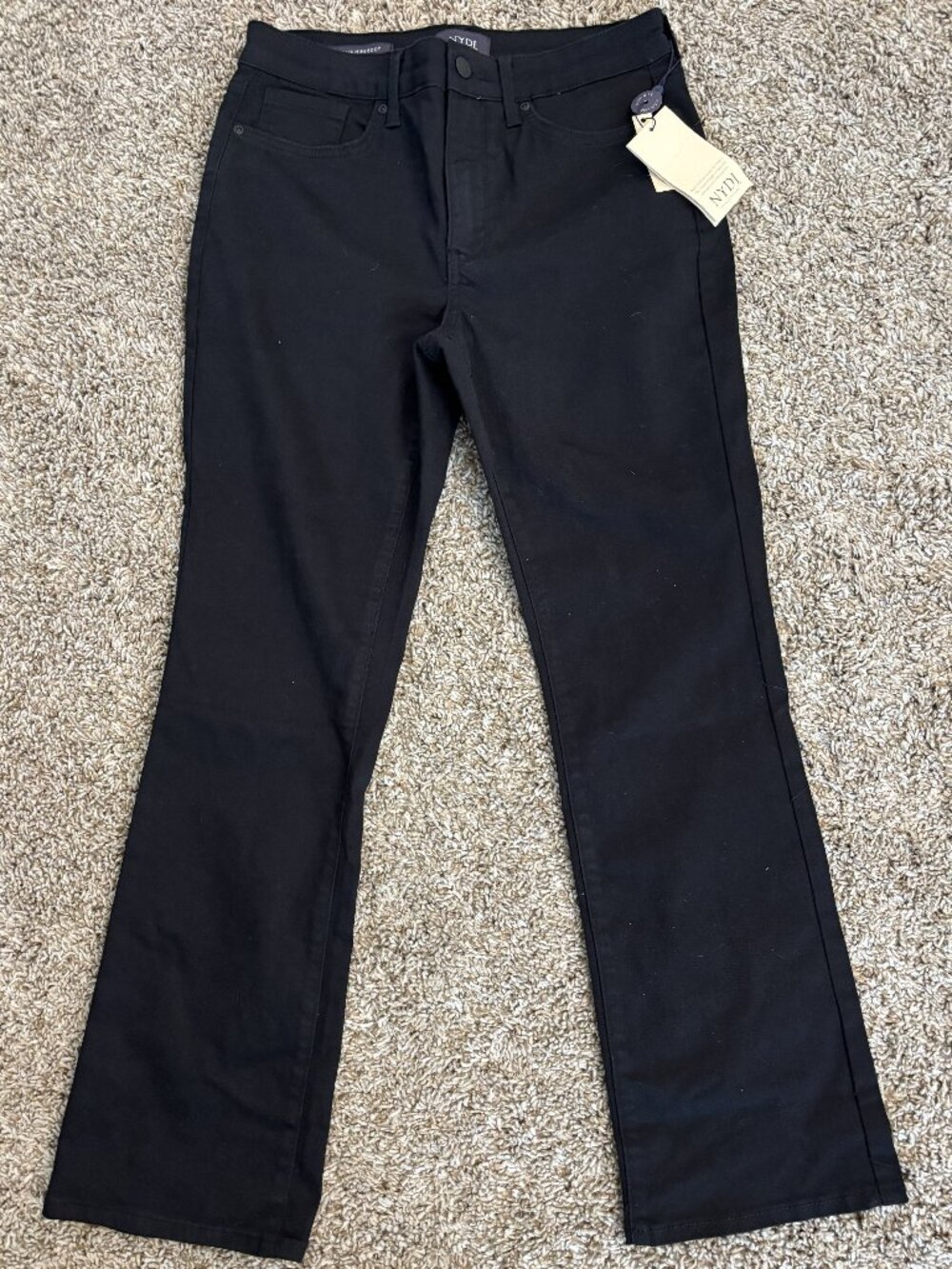 NYDJ Billie Mini Boot Black light stretch Denim 26" Inseam - Size 6P - NEW